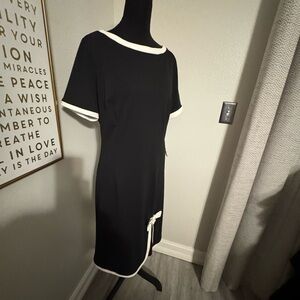 Chic Black and White Midi Dress